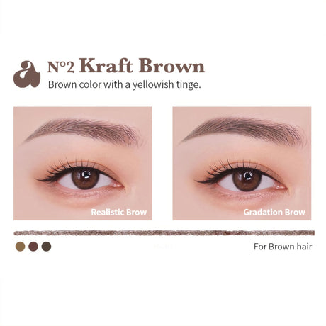 Unleashia Shaper Defining Eyebrow Pencil sävy 2 Kraft Brown